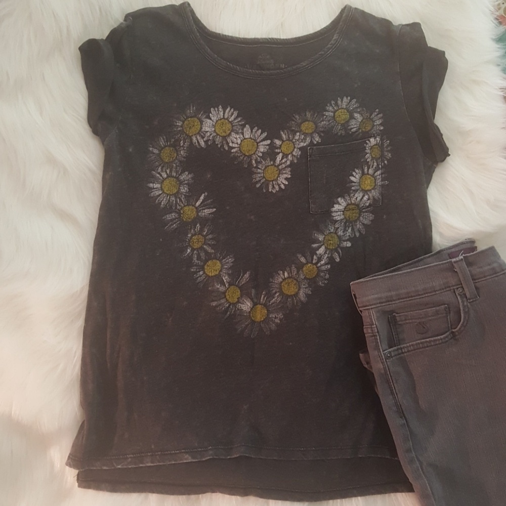 Vintage Style Floral Heart T-Shirt